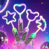 Colorful luminous sticks, festival party fluorescent hand-cranked sticks, night light LED shining props set of 10 pieces Specification image